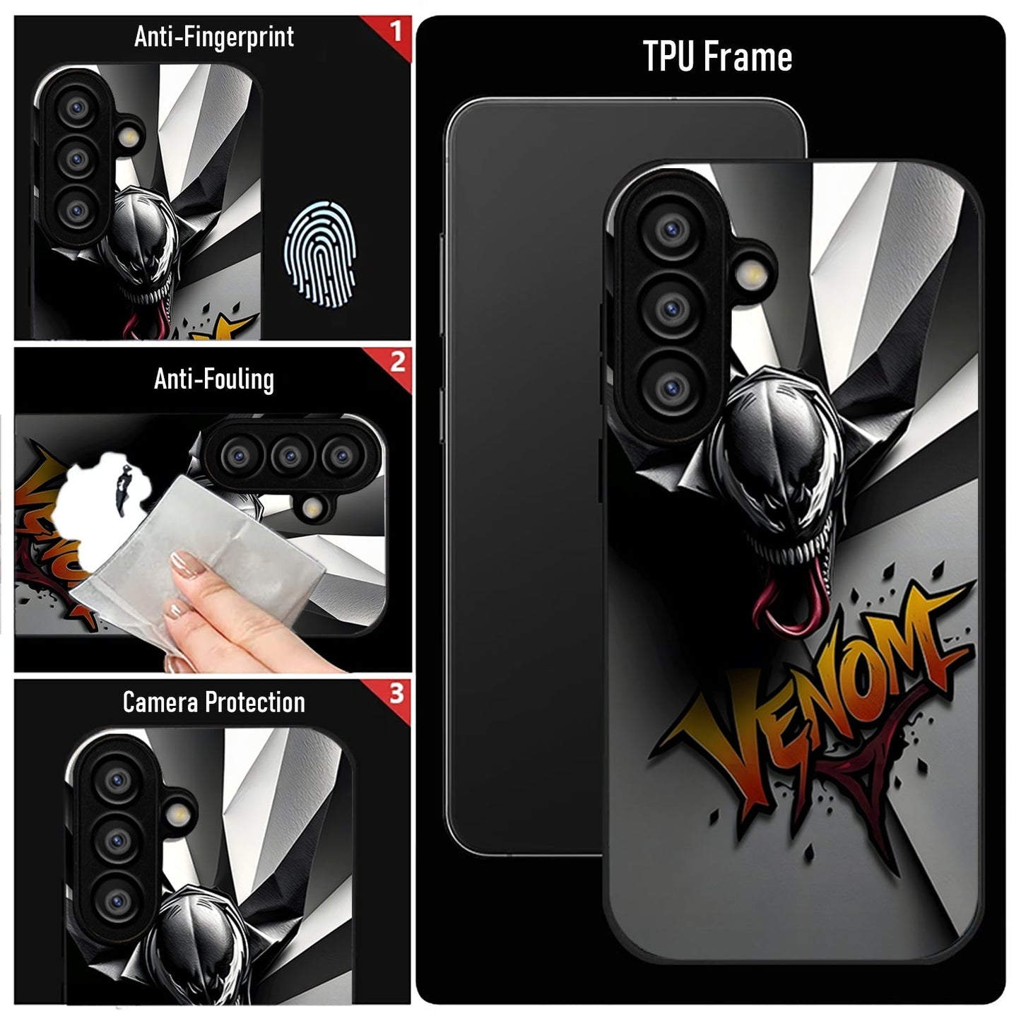 Samsung Galaxy A36 5G Premium Acrylic Shockproof Glass Back Case (Yellow Venom)