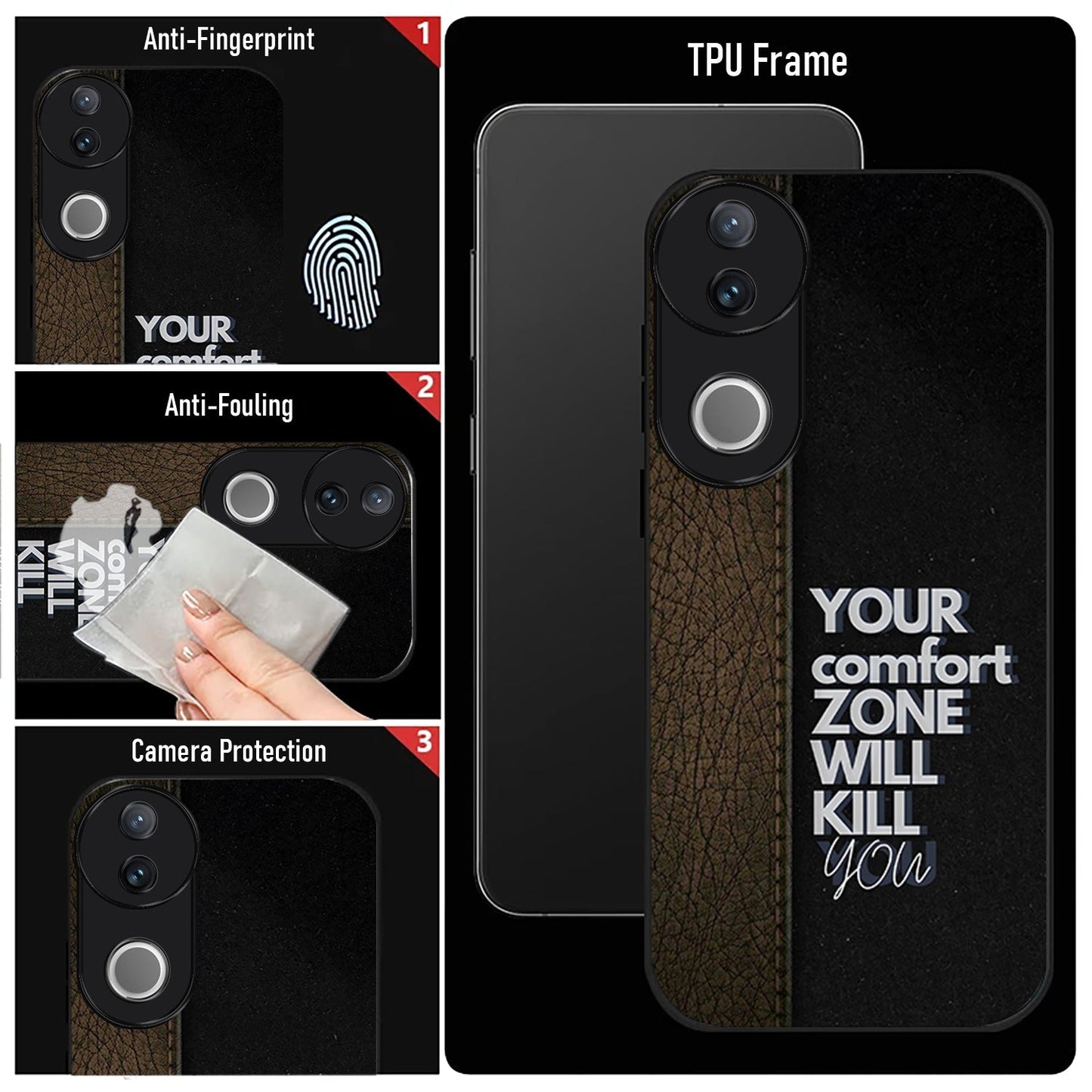 Vivo V50 5G Premium Acrylic Shockproof Glass Back Case (Comfort Zone)