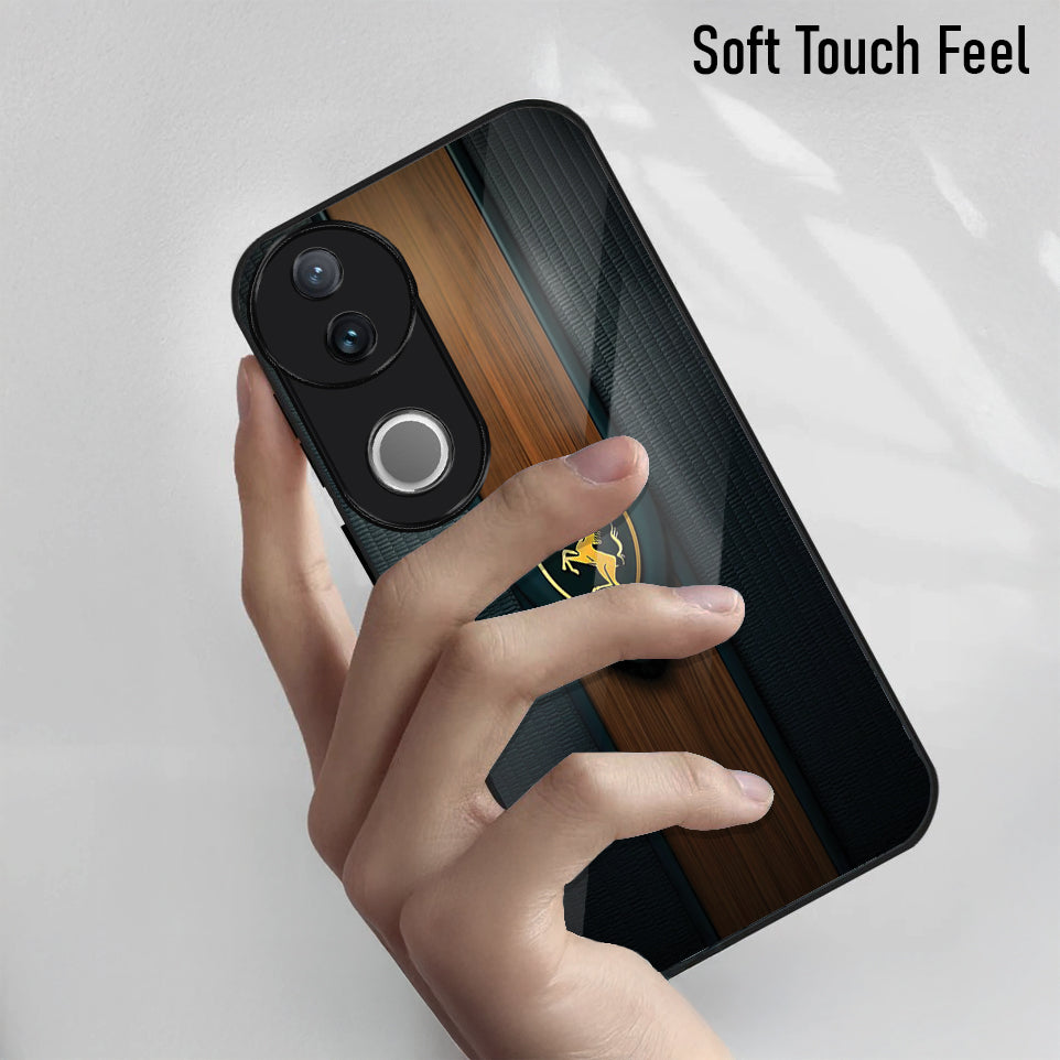 Vivo V50 5G Premium Acrylic Shockproof Glass Back Case (Royal Roadster)