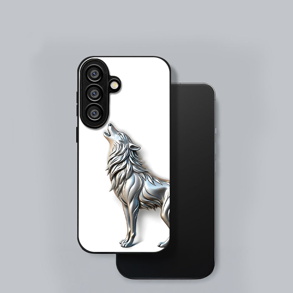 Samsung Galaxy A36 5G Premium Acrylic Shockproof Glass Back Case (Silver Wolf)