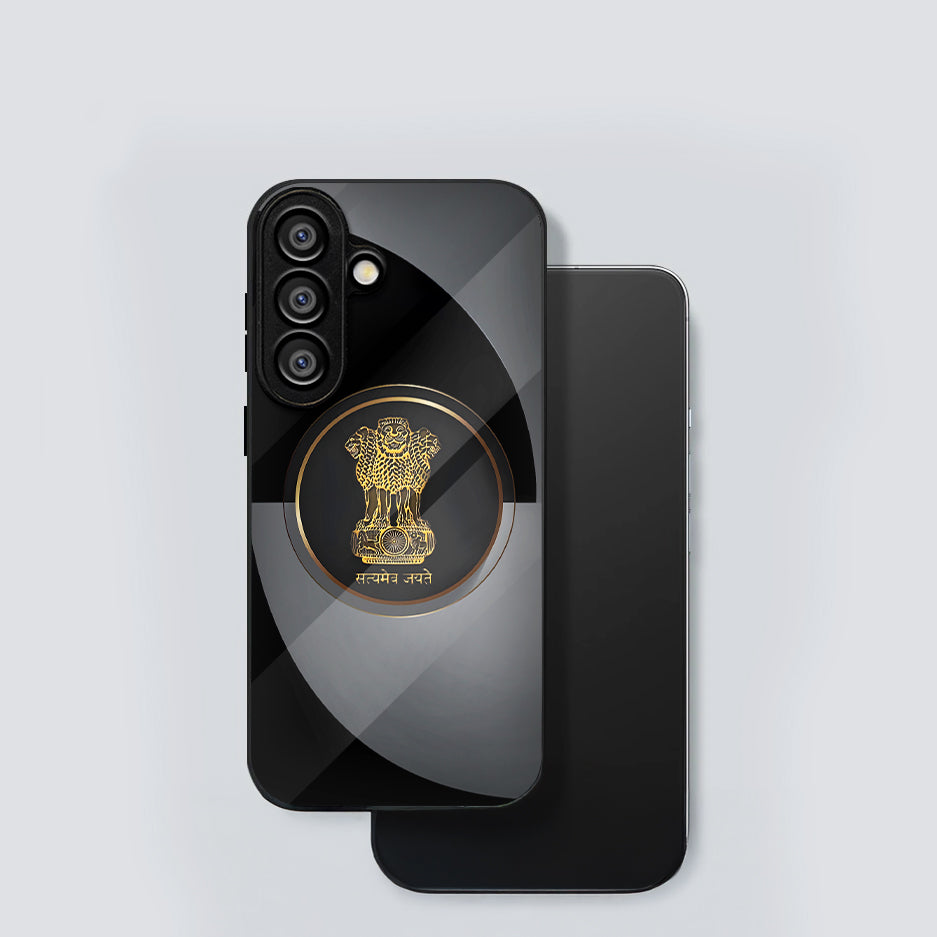 Samsung Galaxy A56 Premium Acrylic Shockproof Glass Back Case (Satyamev Noir)