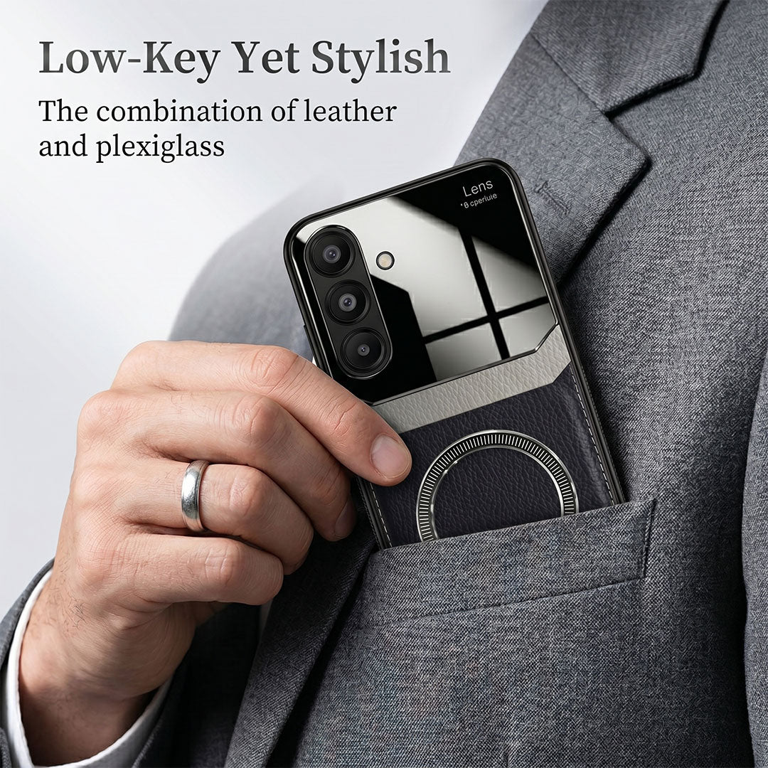 Samsung Galaxy A34 5G Premium Magsafe Magnetic Leather Lens Protective Case