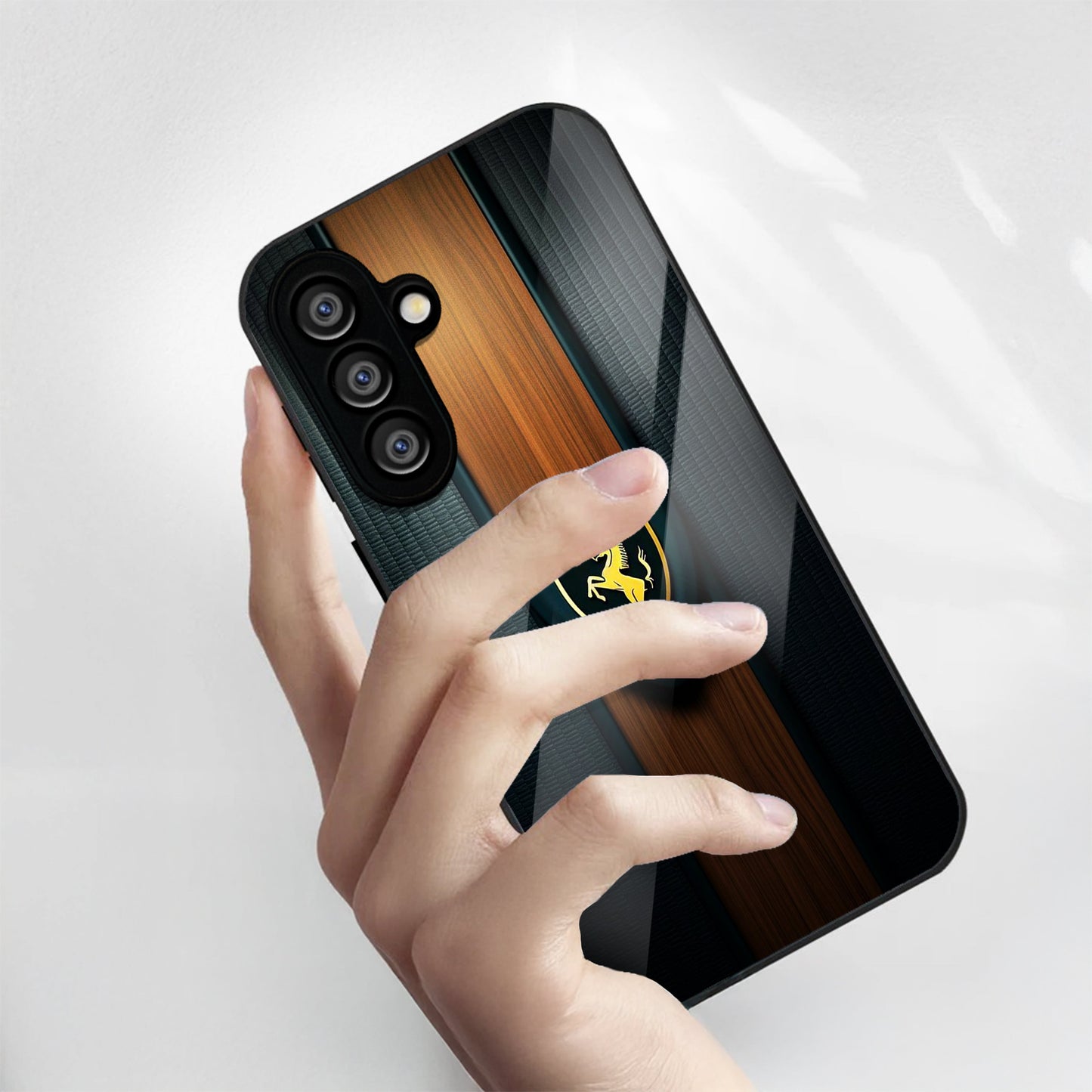 Samsung Galaxy A56 5G Premium Acrylic Shockproof Glass Back Case (Royal Roadster)