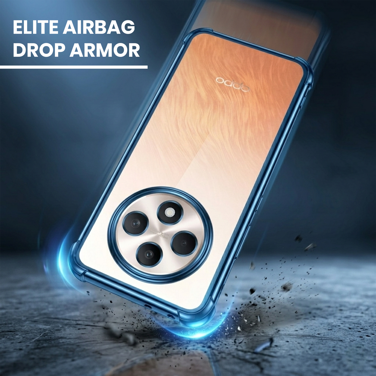 Oppo Reno 12F 5G Anti-Yellow Electroplating Transparent Airbags Case