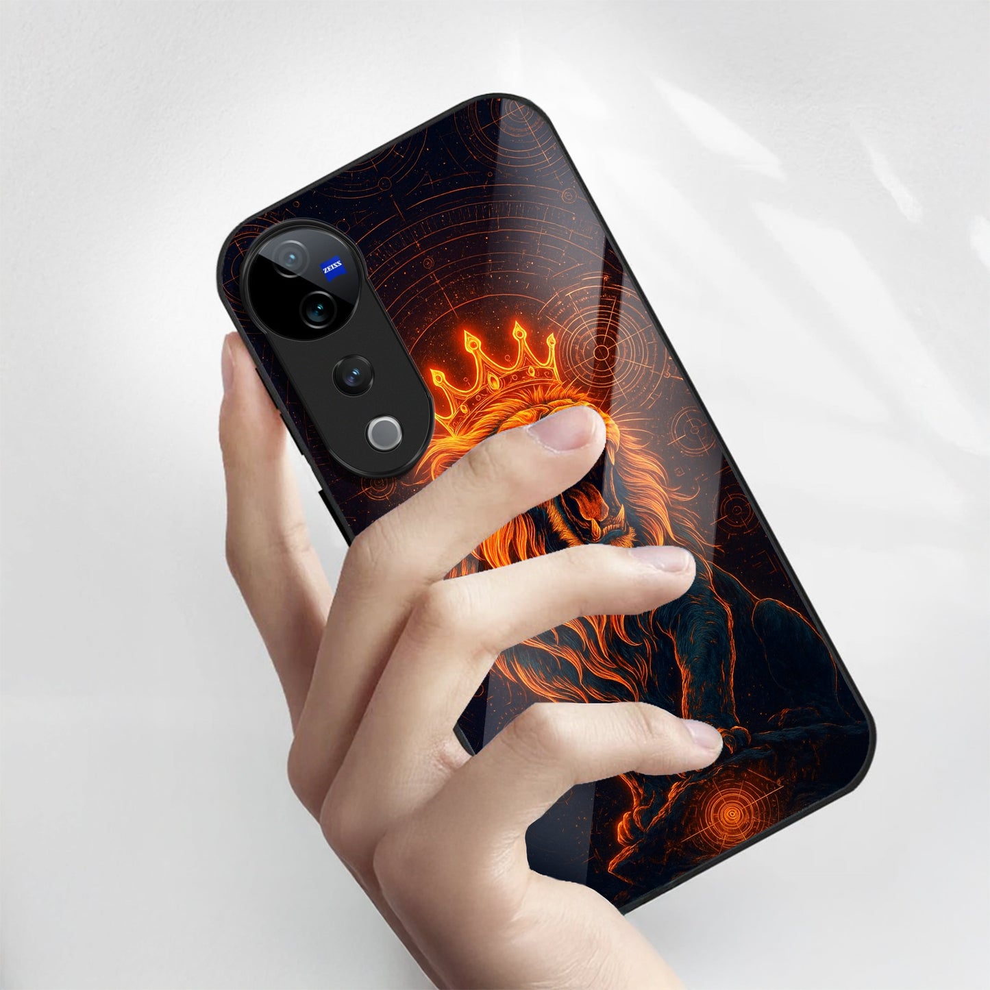 Vivo V40 Pro 5G Premium Acrylic Shockproof Glass Back Case (King of Cosmos)