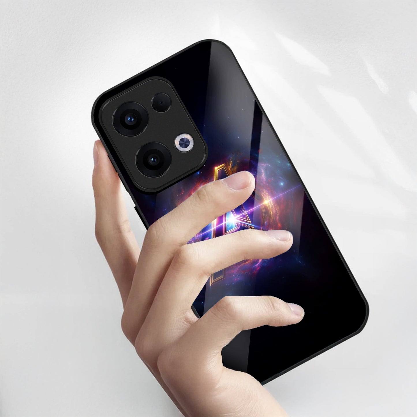 Oppo Reno 13 5G Premium Acrylic Shockproof Glass Back Case (Endgame Impact)