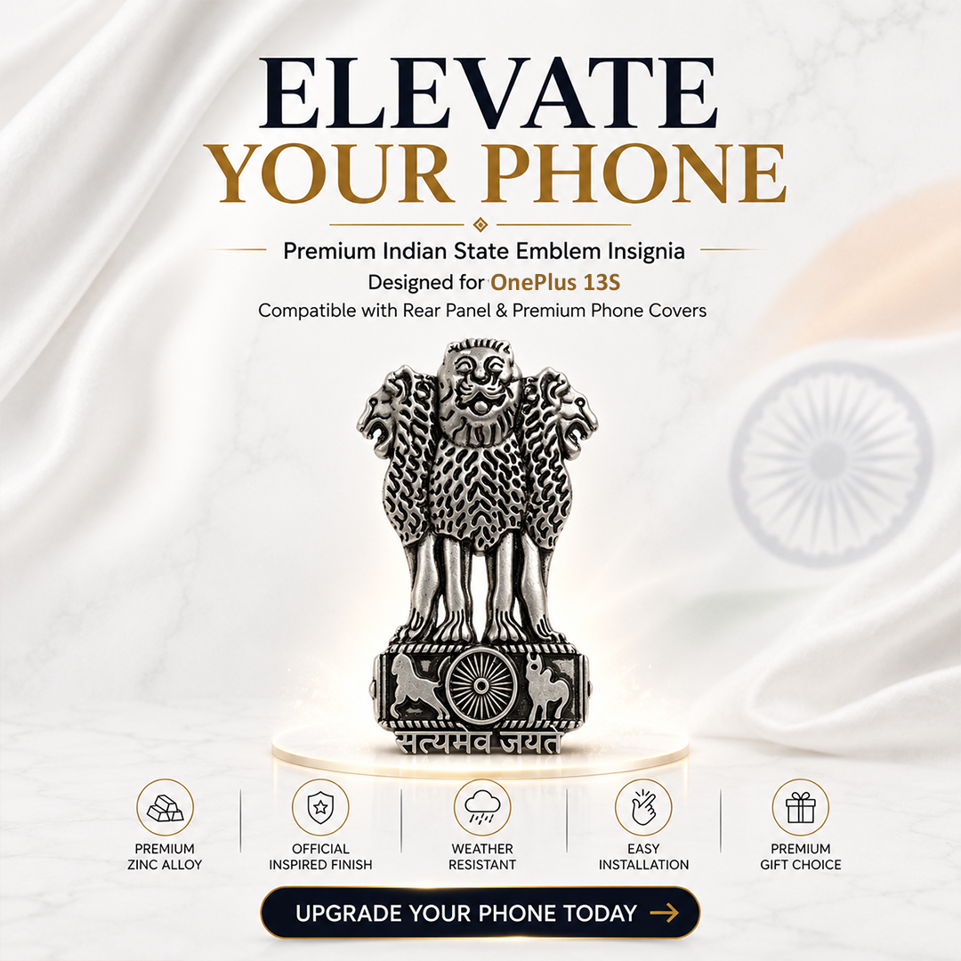 OnePlus 13s 5G Compatible Satyamev Jayate 3D Metal Emblem Sticker
