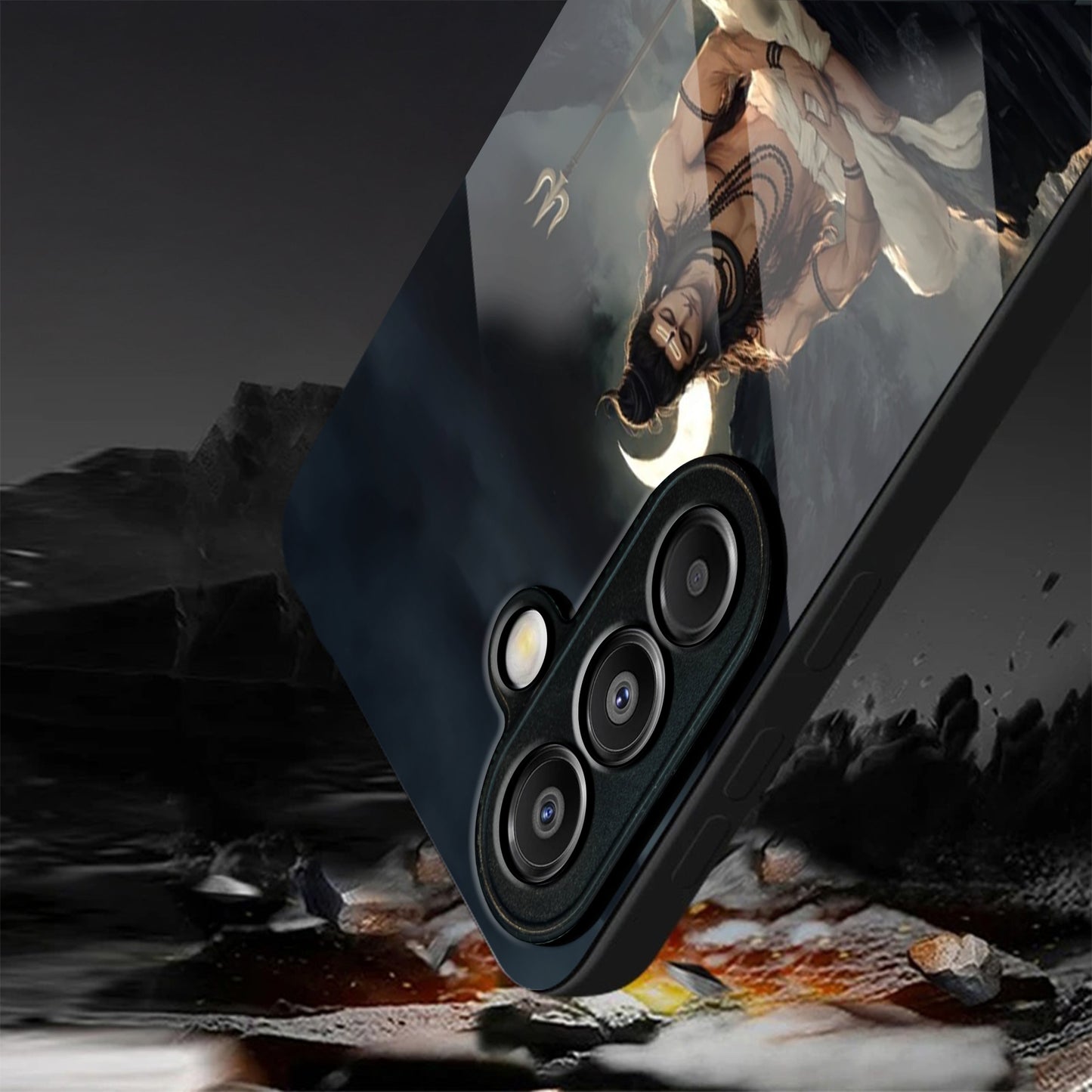 Samsung Galaxy A36 Premium Acrylic Shockproof Glass Back Case (Shiva Spirit)