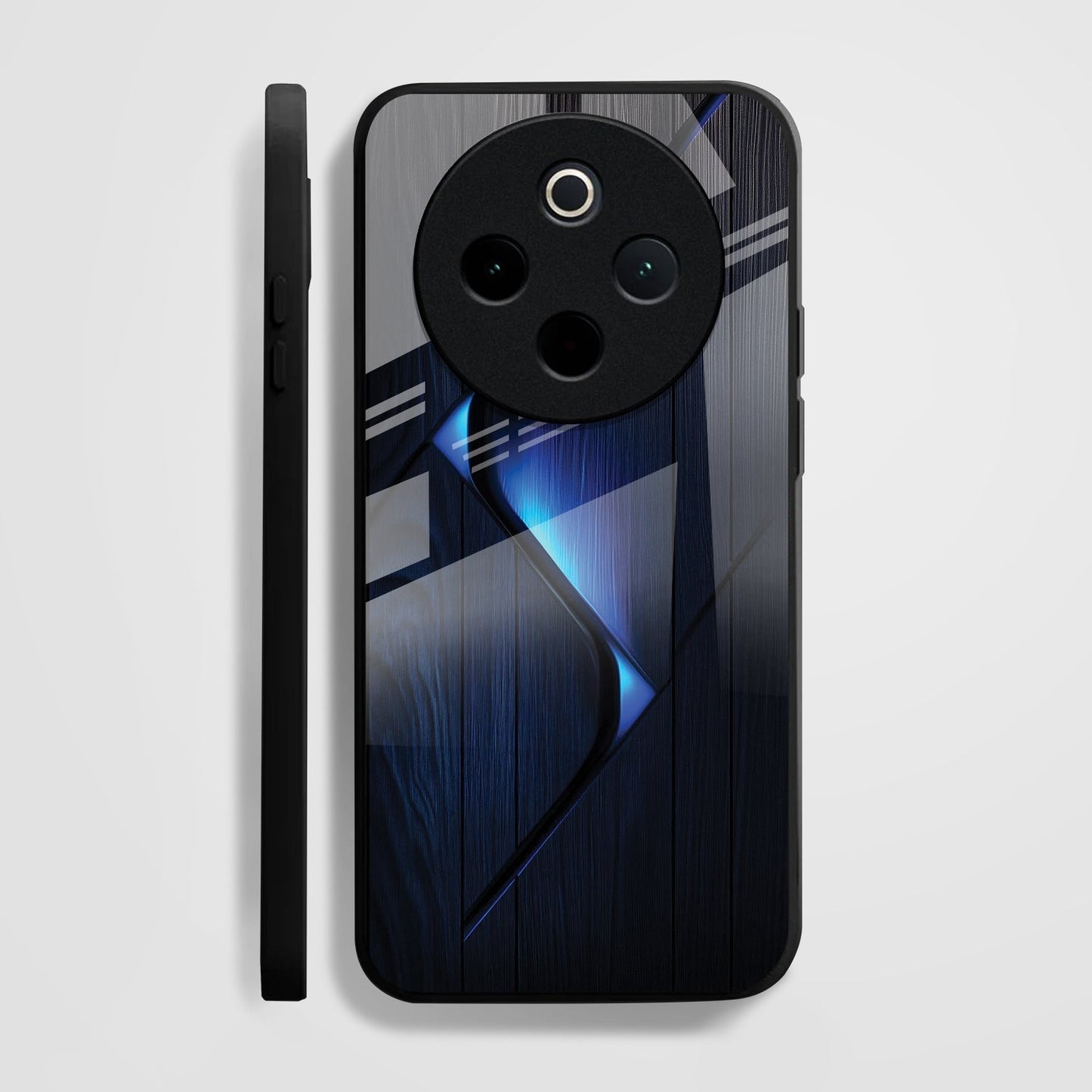 Vivo T4 5G Premium Acrylic Shockproof Glass Back Case (Blue Gradient)