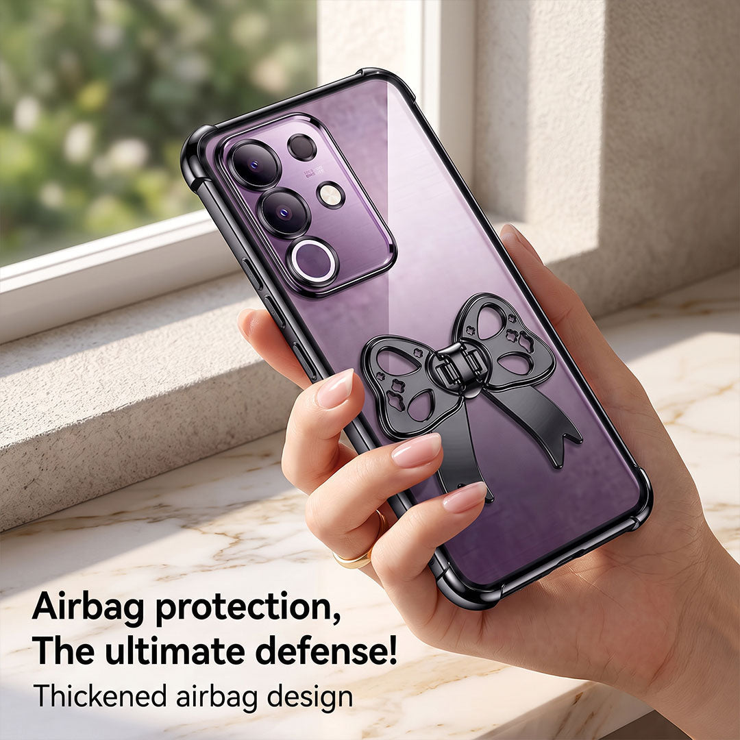 Vivo T4x 5G Stylish Bow Knot Transparent Shockproof Airbag Phone Case