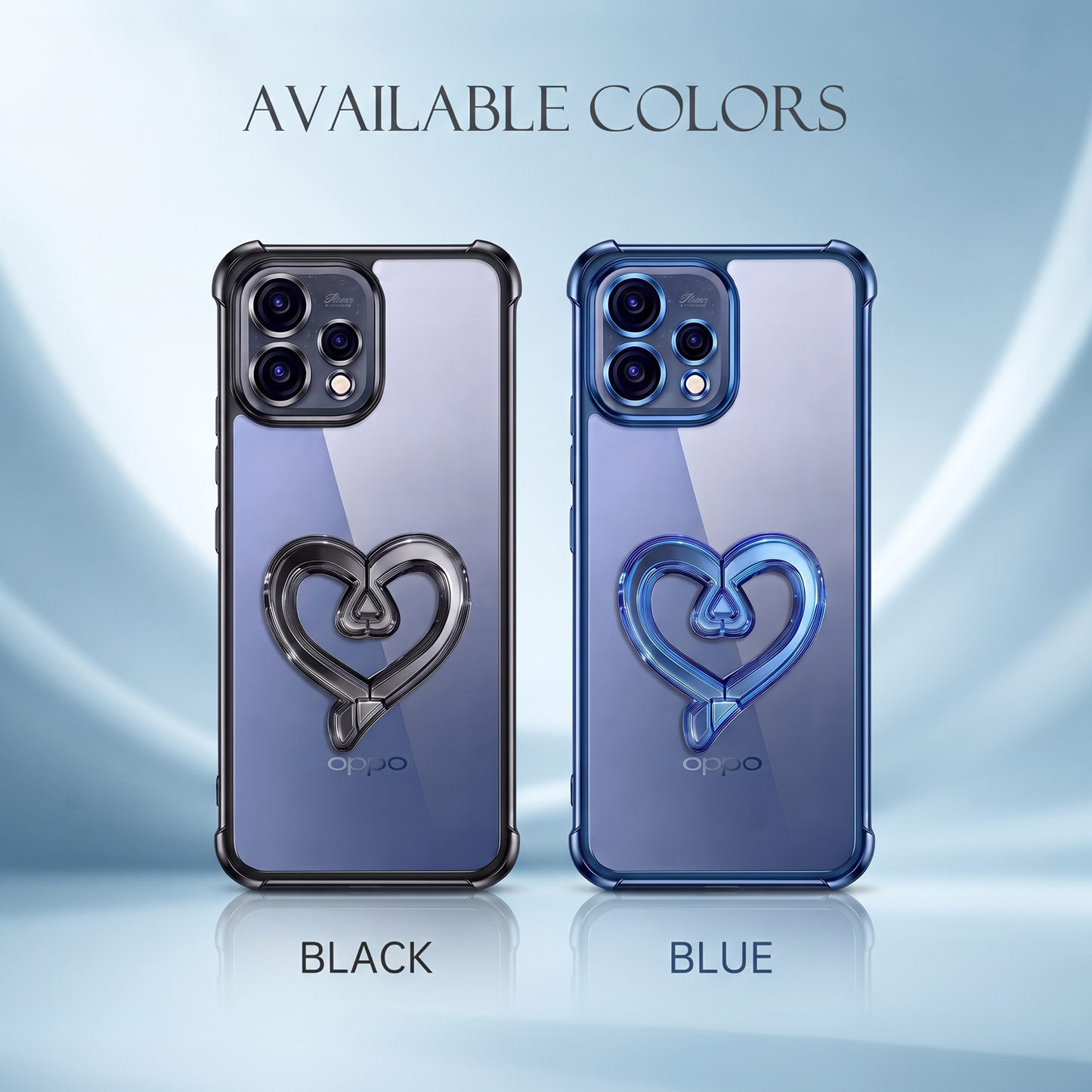 Oppo Reno 15 5G Premium Heart Transparent Shockproof Airbag Phone Case