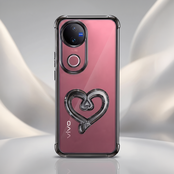 Vivo V50 5G Premium Heart Transparent Shockproof Airbag Phone Case