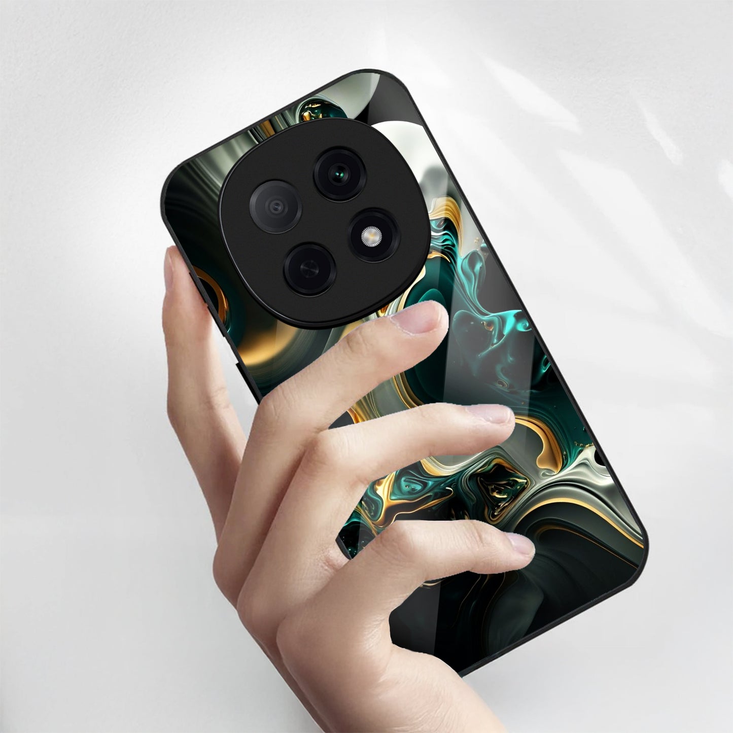 OPPO F29 Pro 5G Premium Acrylic Shockproof Glass Back Case (Ocean Ember)