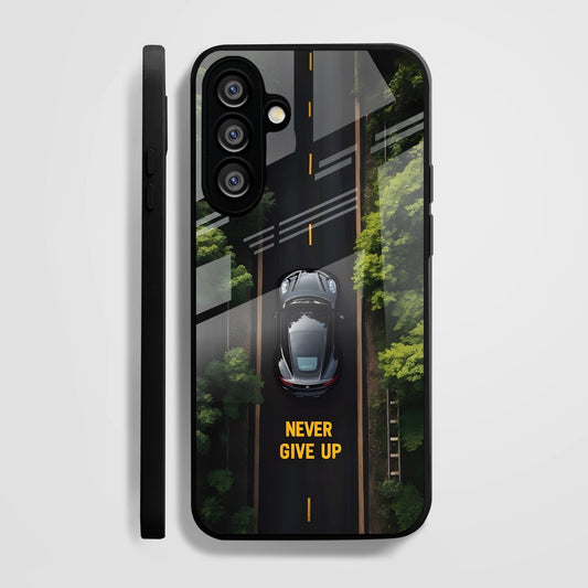 Samsung Galaxy A36 5G Premium Acrylic Shockproof Glass Back Case (Road Never Give Up)