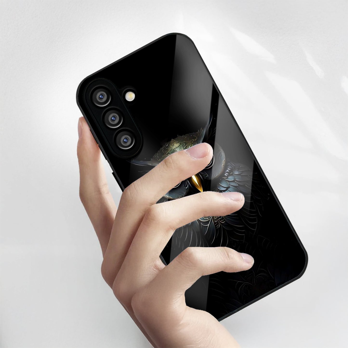 Samsung Galaxy A56 5G Premium Acrylic Shockproof Glass Back Case (Midnight Owl)