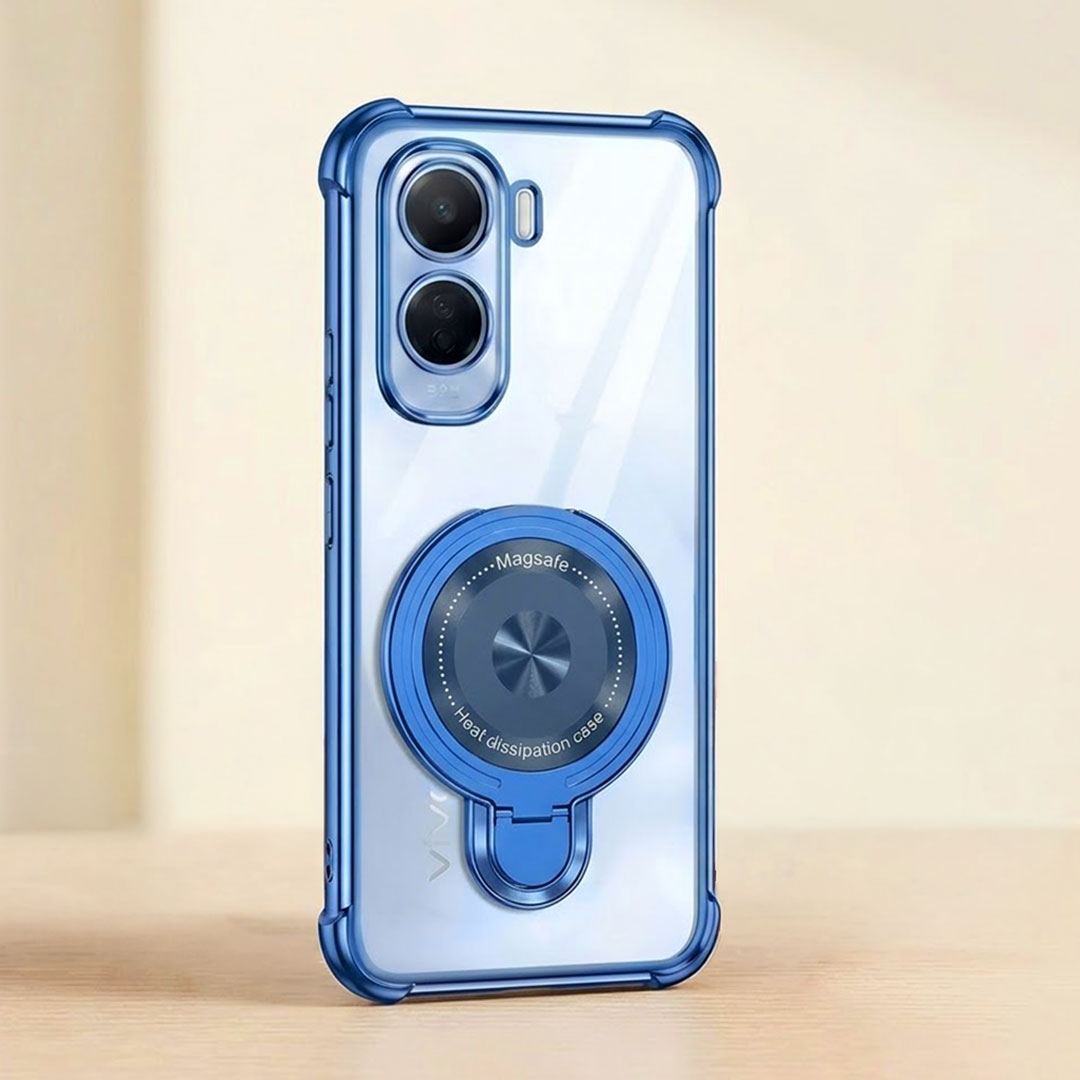 Vivo T5 Pro 5G Luxury Four Corner Invincible Bracket Ring Stand Case