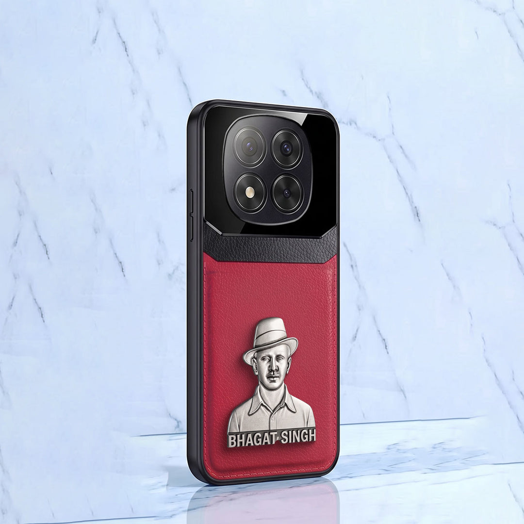 Redmi Note 14 Pro+ 5G Shaheed Bhagat Singh 3D Metal Leather Back Case