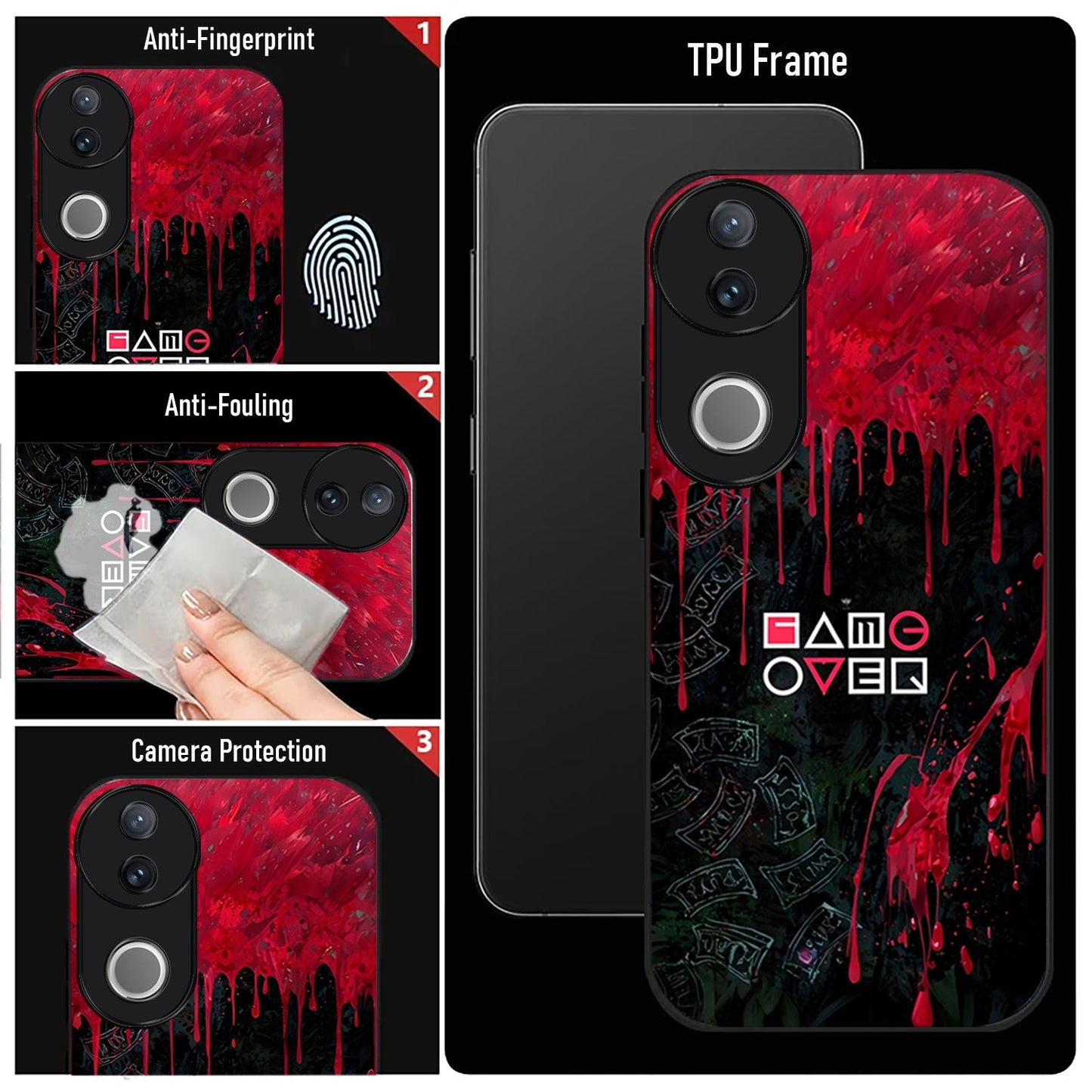 Vivo V50 5G Premium Acrylic Shockproof Glass Back Case (Game Over)