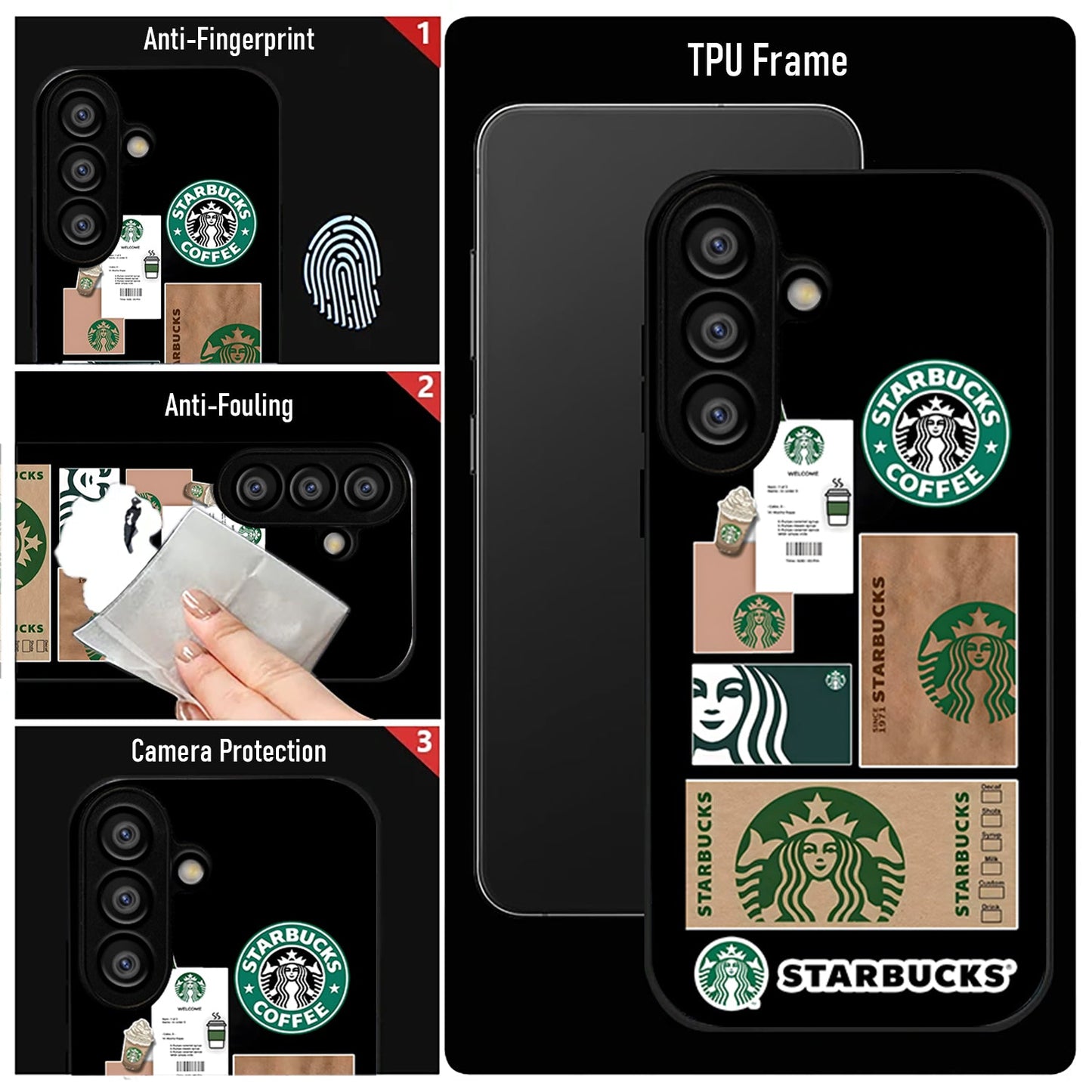 Samsung Galaxy A56 Premium Acrylic Shockproof Glass Back Case (Starbucks Collage)
