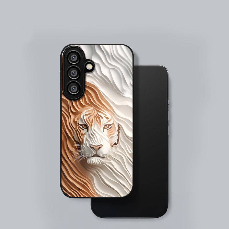 Samsung Galaxy A56 Premium Acrylic Shockproof Glass Back Case (Royal Tiger)