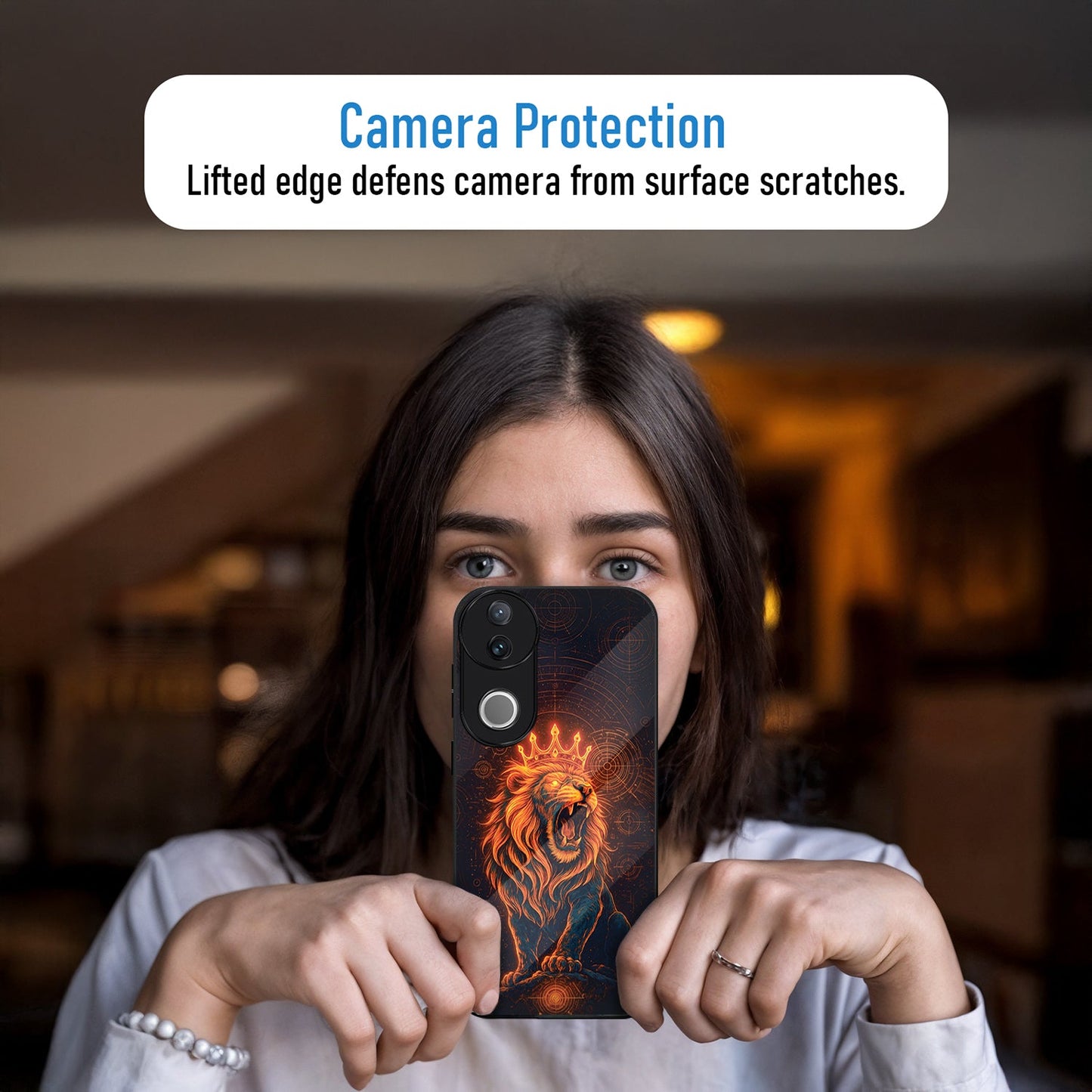 Vivo V50 5G Premium Acrylic Shockproof Glass Back Case (King of Cosmos)