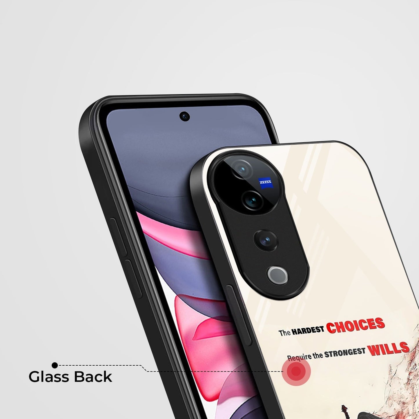 Vivo V40 Pro 5G Premium Acrylic Shockproof Glass Back Case (Shadow Will )