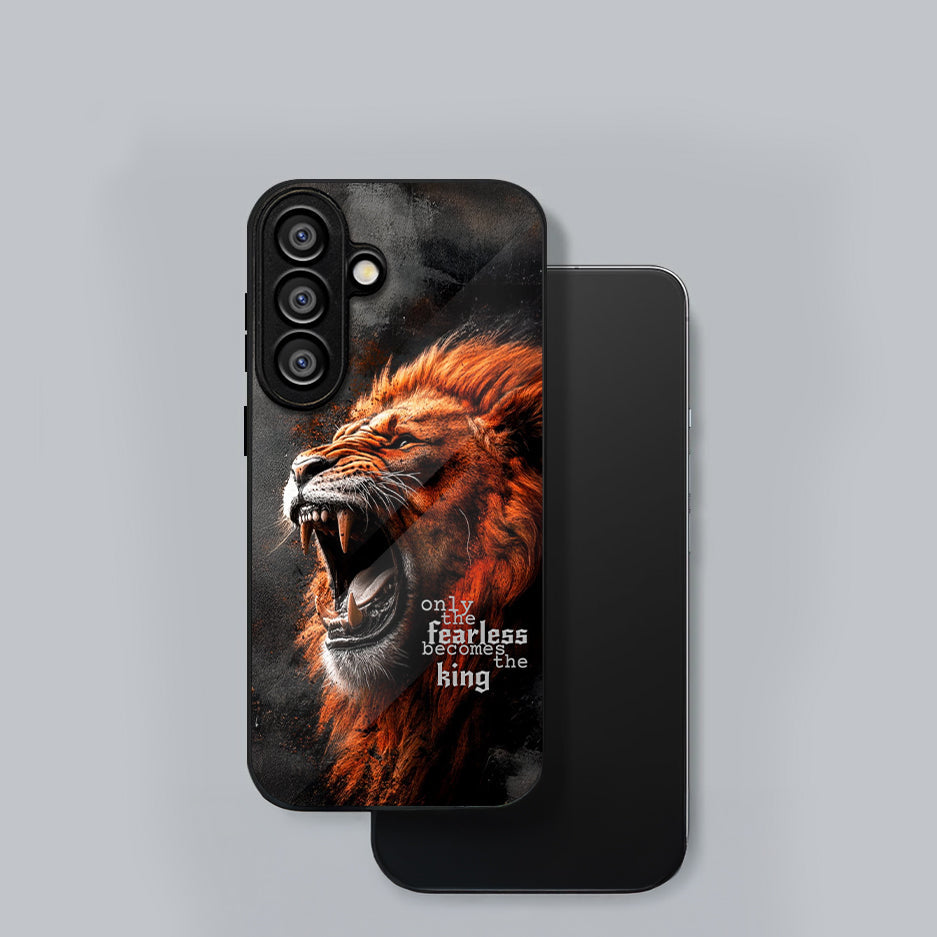 Samsung Galaxy A56 5G Premium Acrylic Shockproof Glass Back Case (Fearless King)