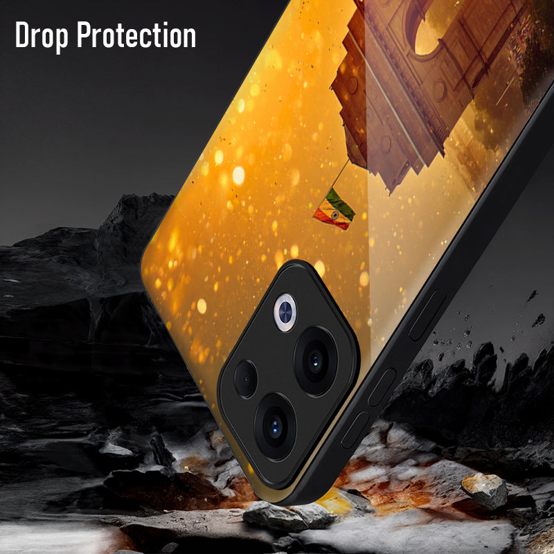 Oppo Reno 13 5G Premium Acrylic Shockproof Glass Back Case (India Gate)