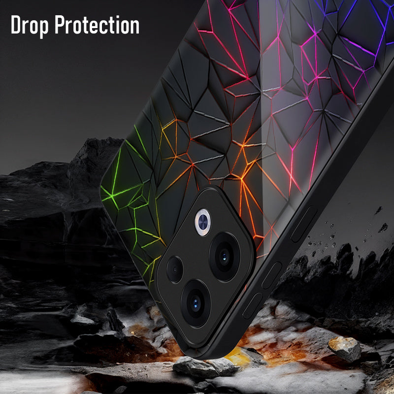 Oppo Reno 13 5G Premium Acrylic Shockproof Glass Back Case (Vortex)