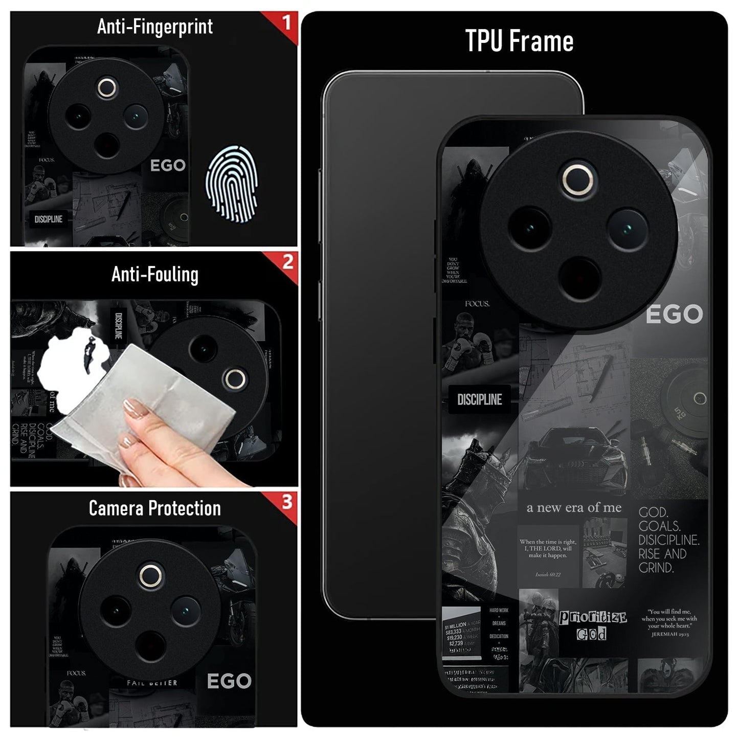 Vivo T4 5G Premium Acrylic Shockproof Glass Back Case (New Era)