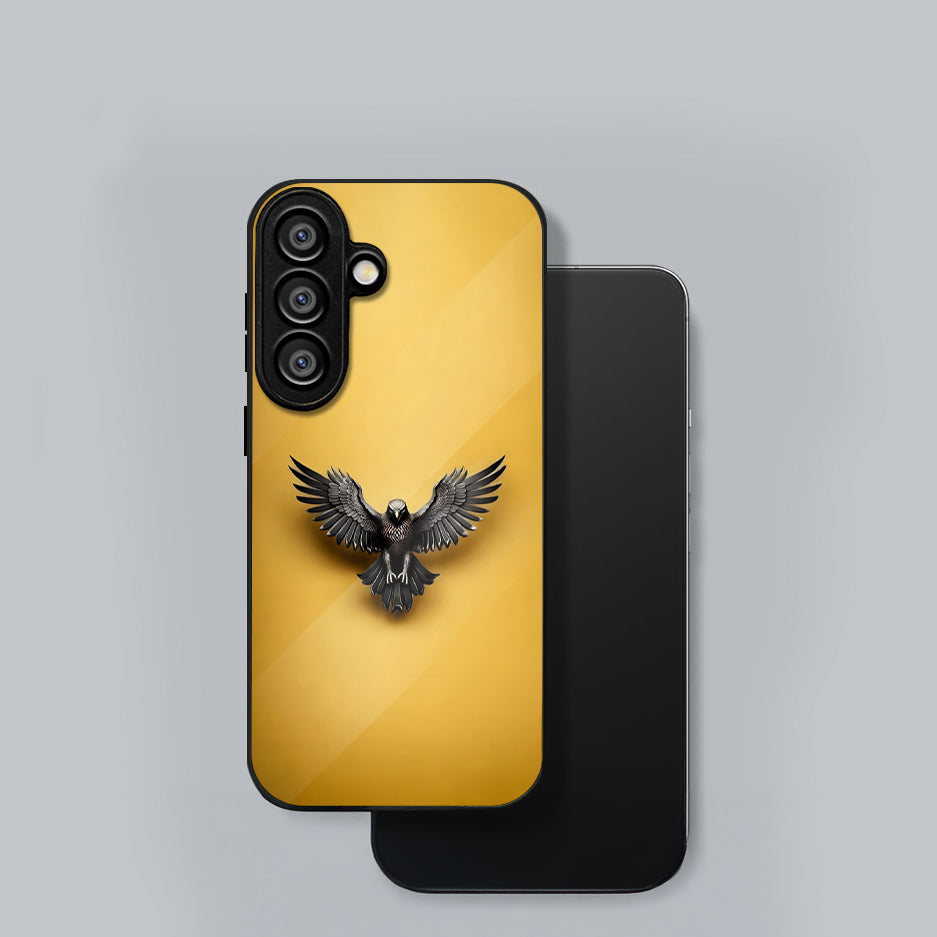 Samsung Galaxy A56 Premium Acrylic Shockproof Glass Back Case (Golden Hawk)