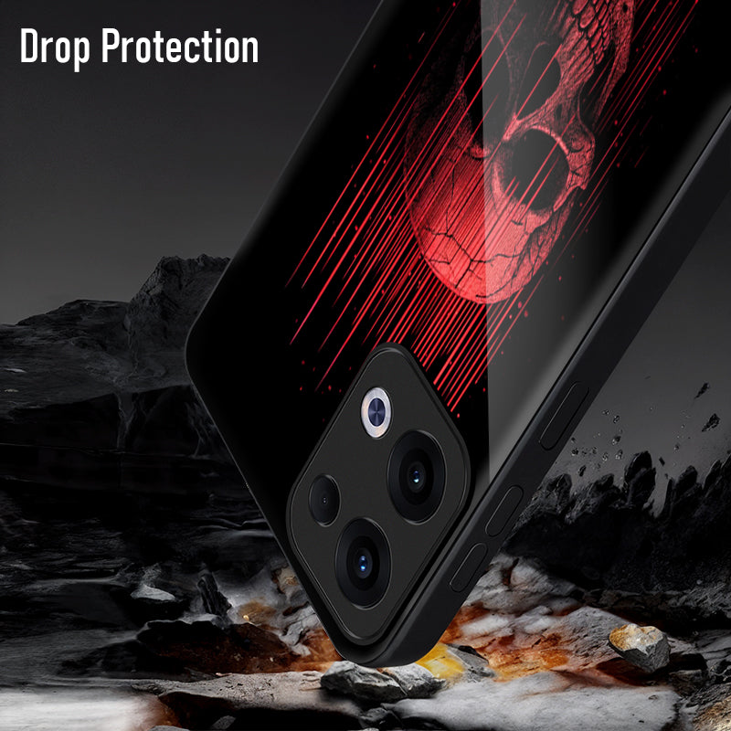 Oppo Reno 13 5G Premium Acrylic Shockproof Glass Back Case (Reaper)