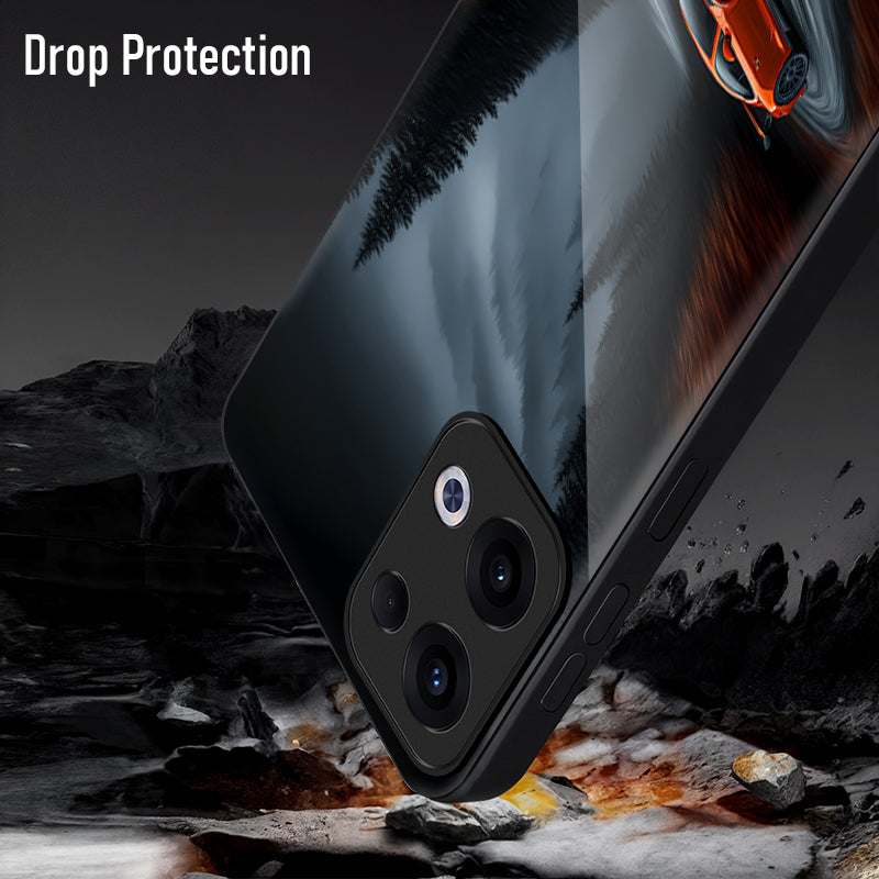 Oppo Reno 13 5G Premium Acrylic Shockproof Glass Back Case (Nissan GTR)