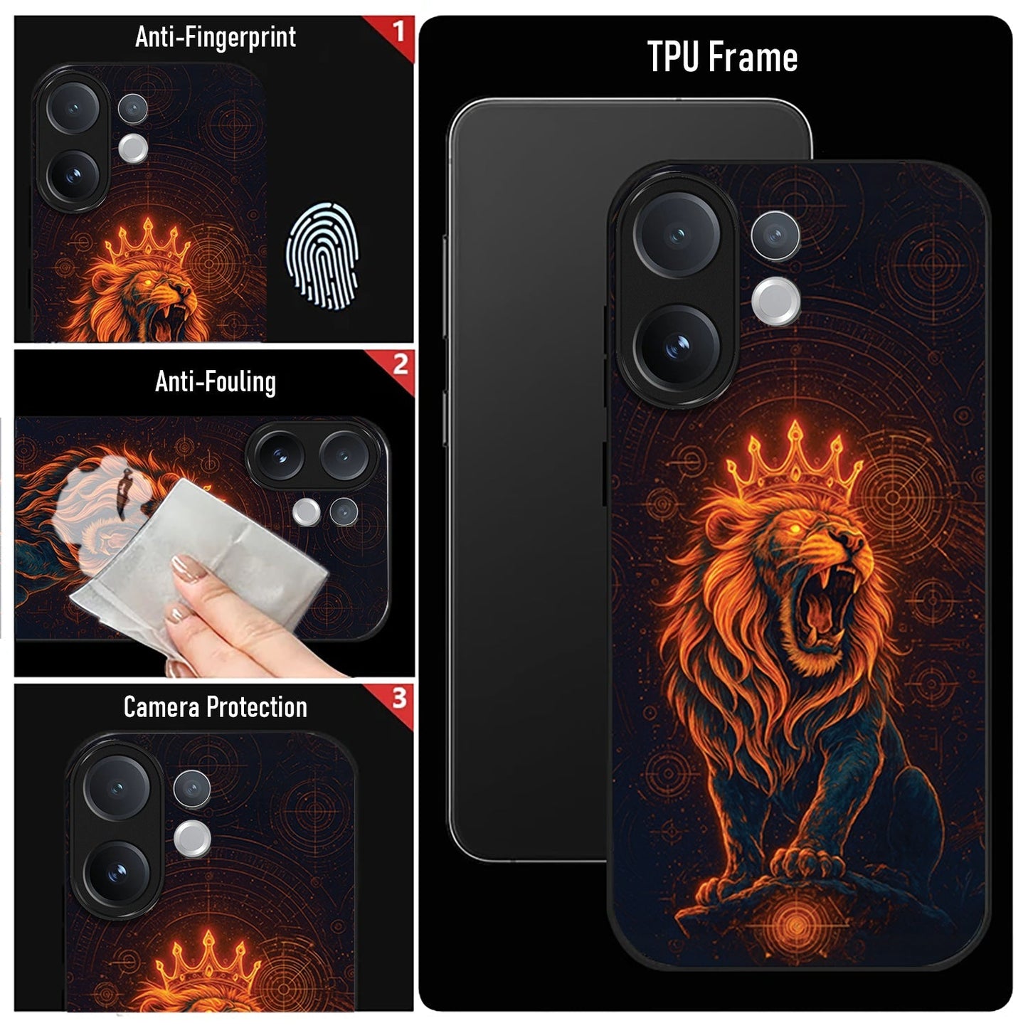 Vivo V60 5G Premium Acrylic Shockproof Glass Back Case (King of Cosmos)