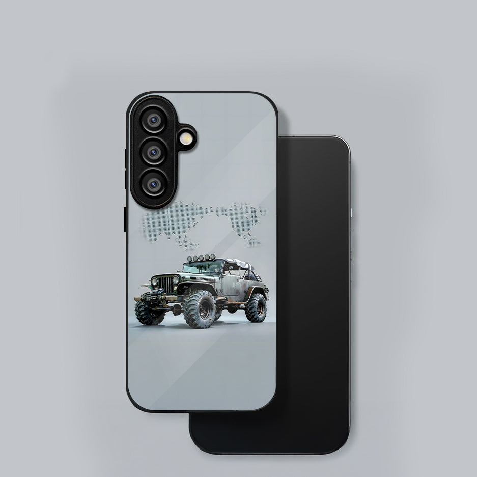 Samsung Galaxy A56 5G Premium Acrylic Shockproof Glass Back Case (OFF Road Jeep)