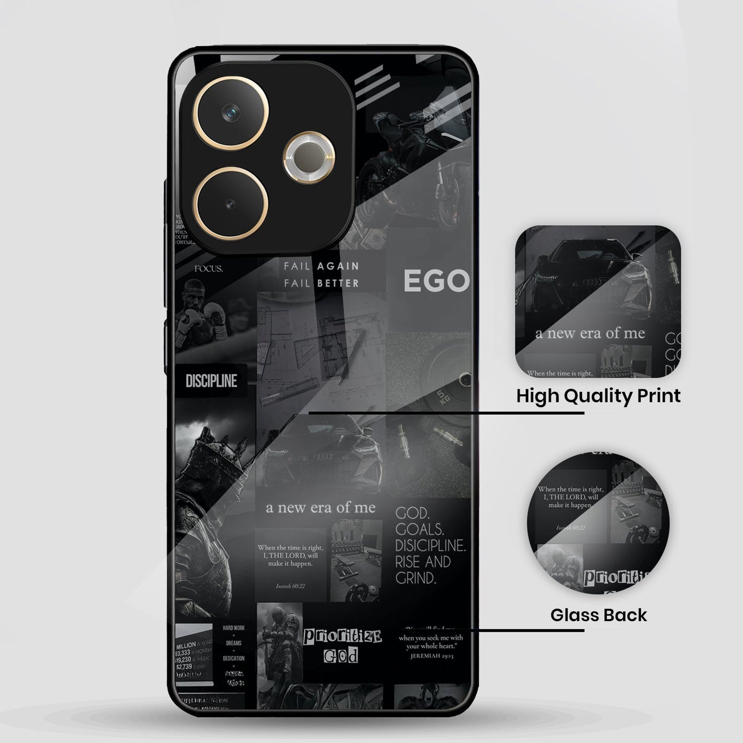 Oppo A5 Pro 5G Premium Acrylic Shockproof Glass Back Case (New Era)