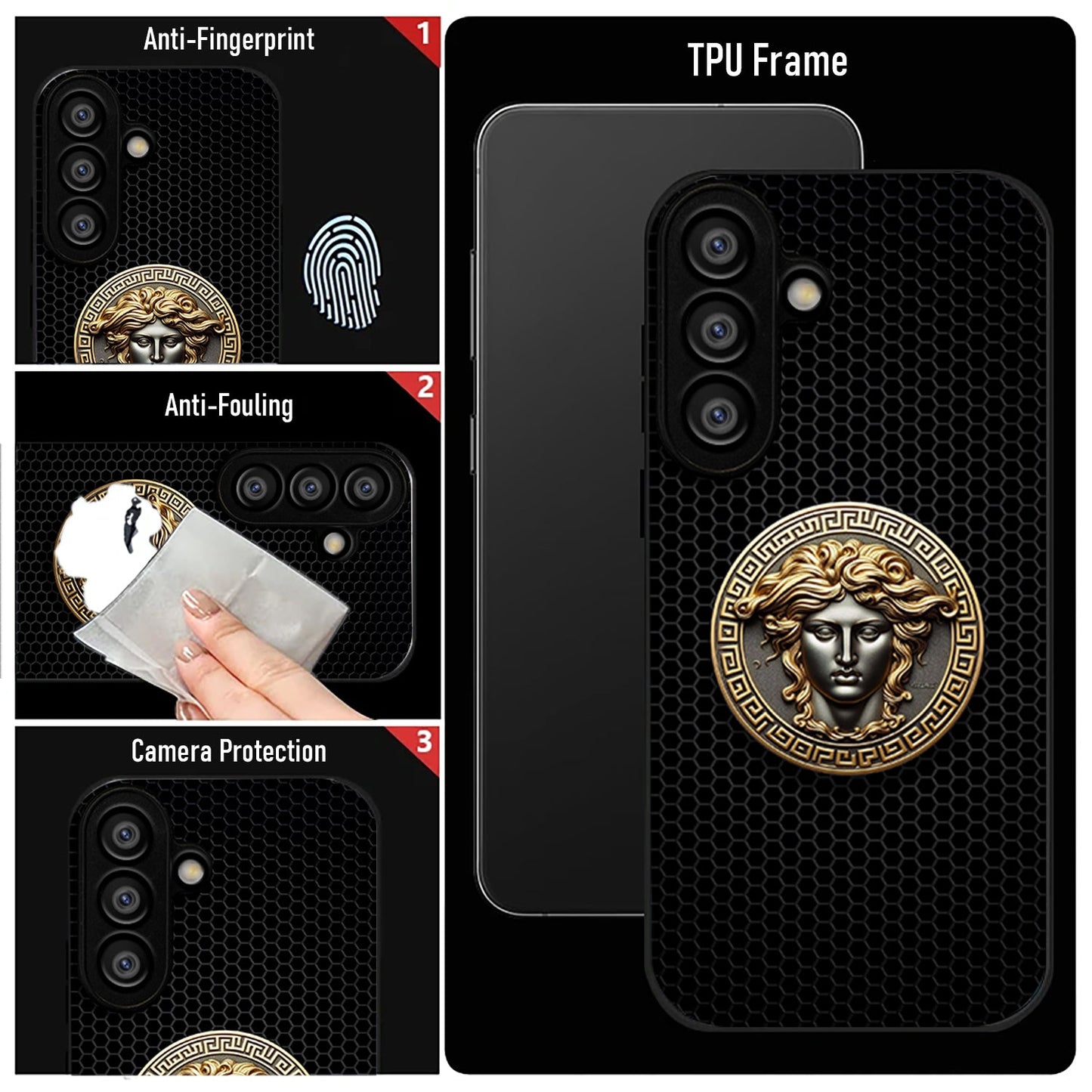 Samsung Galaxy A56 Premium Acrylic Shockproof Glass Back Case (Versace Case)