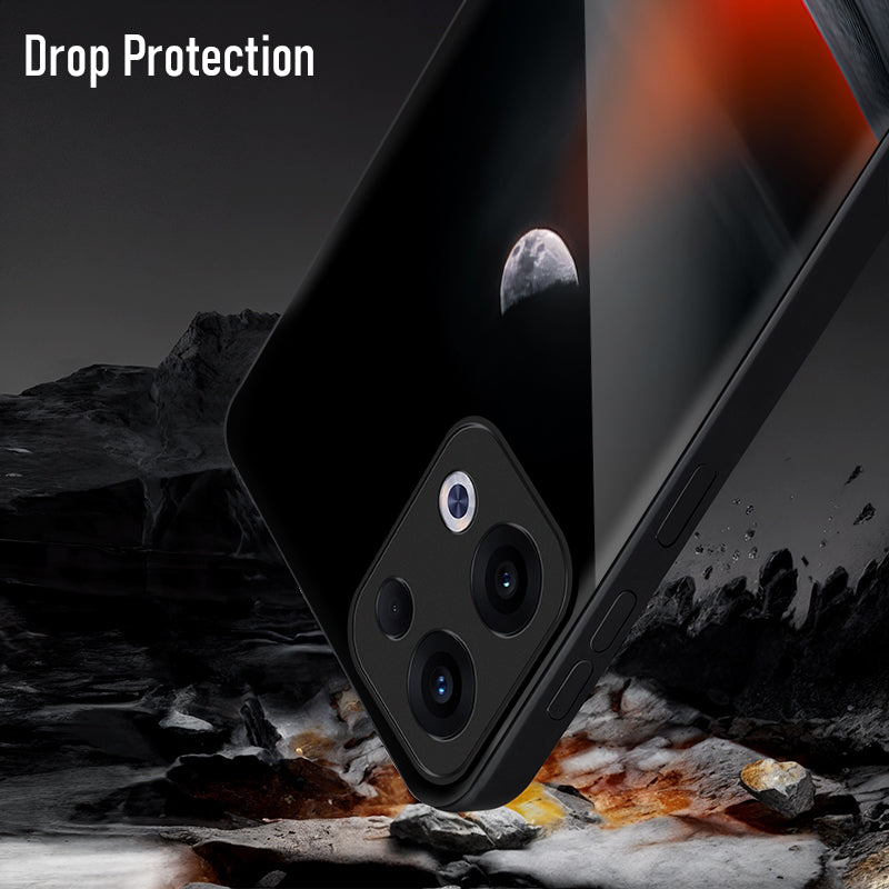 Oppo Reno 13 5G Premium Acrylic Shockproof Glass Back Case (Silent Moon)