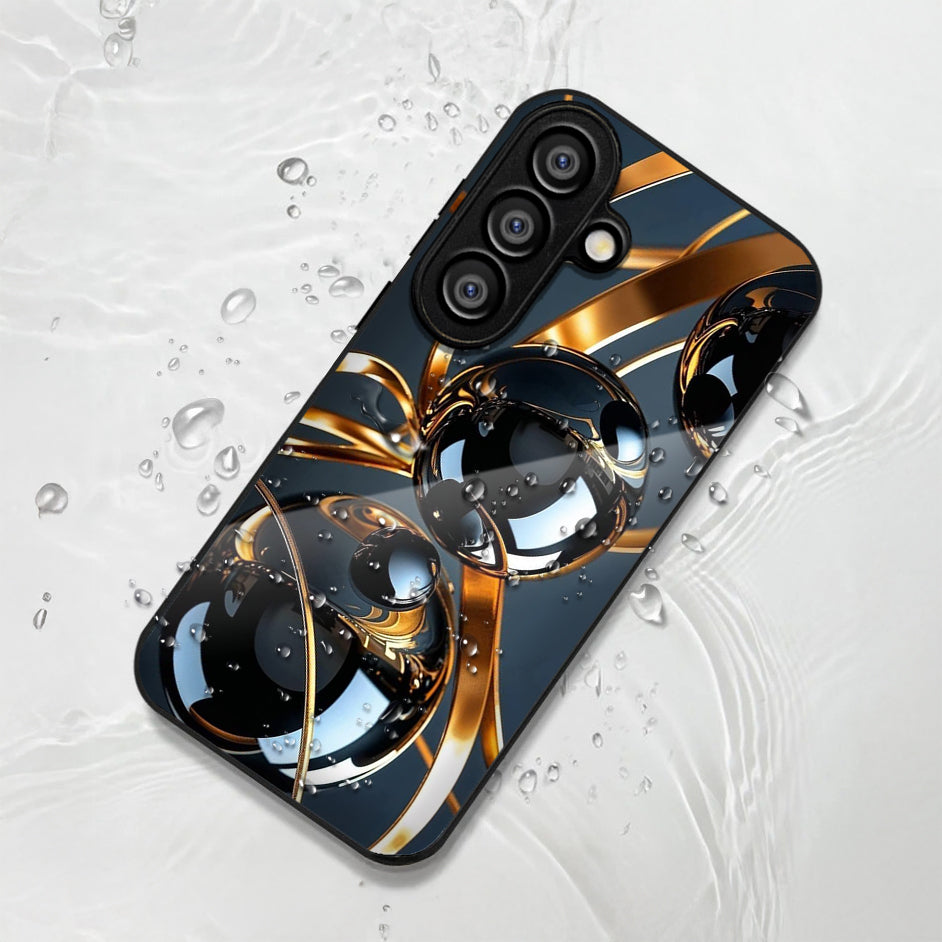 Samsung Galaxy A36 Premium Acrylic Shockproof Glass Back Case (Shiny Sphere)