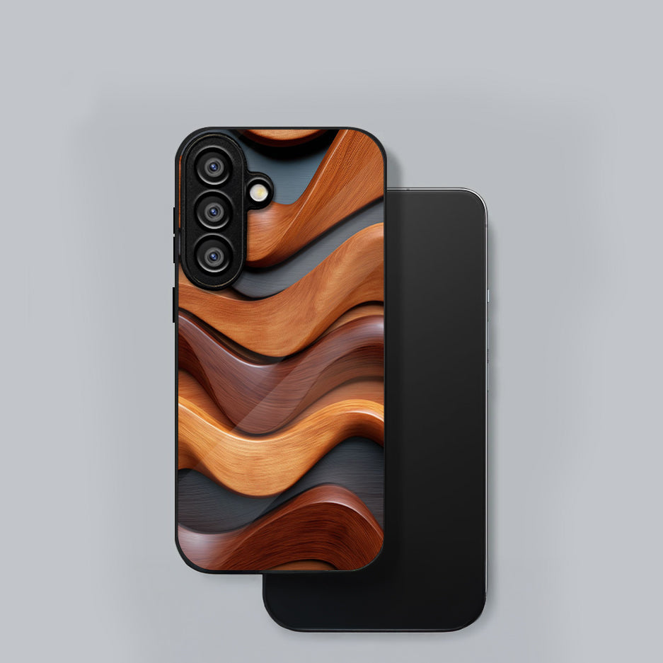 Samsung Galaxy A56 Premium Acrylic Shockproof Glass Back Case (Wood Wave)