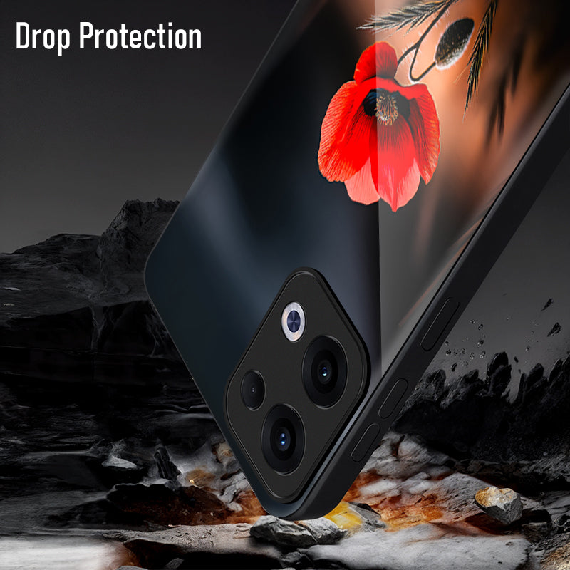 Oppo Reno 13 5G Premium Acrylic Shockproof Glass Back Case (Nature's Touch)