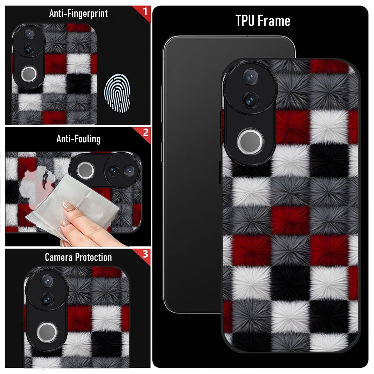 Vivo V50 5G Premium Acrylic Shockproof Glass Back Case (Pixel Blocks)