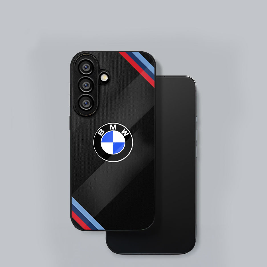 Samsung Galaxy A56 5G Premium Acrylic Shockproof Glass Back Case (Luxury BMW)