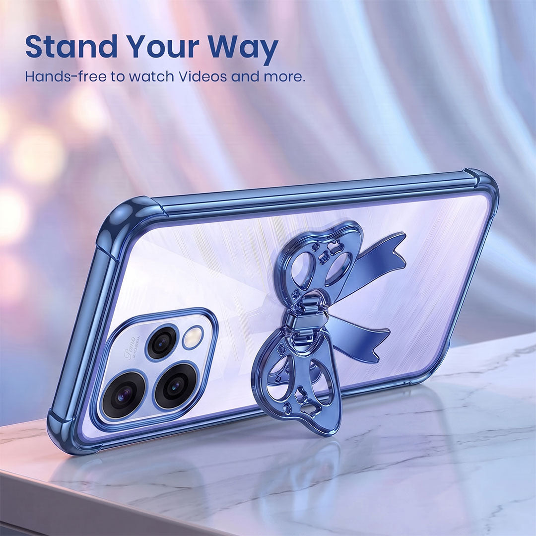 Oppo Reno 15 5G Stylish Bow Knot Transparent Shockproof Airbag Phone Case