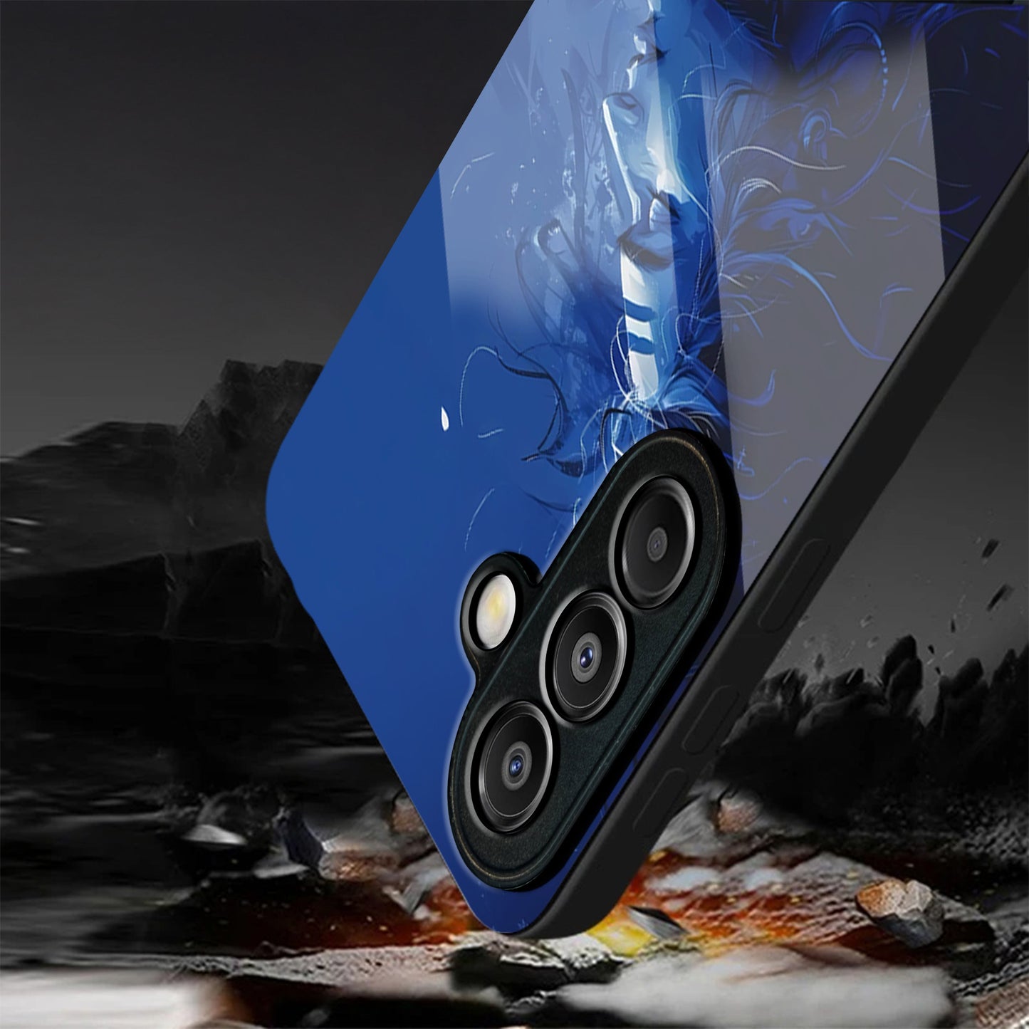 Samsung Galaxy A36 Premium Acrylic Shockproof Glass Back Case (Blue Divine)