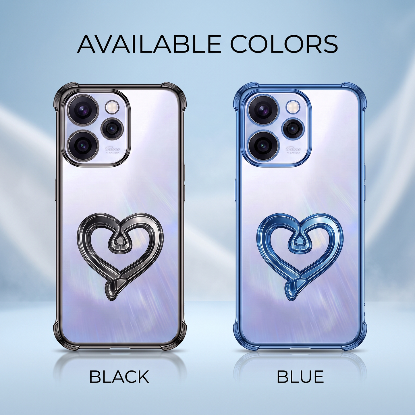 Oppo Reno 15 Pro Mini 5G Premium Heart Transparent Shockproof Airbag Phone Case