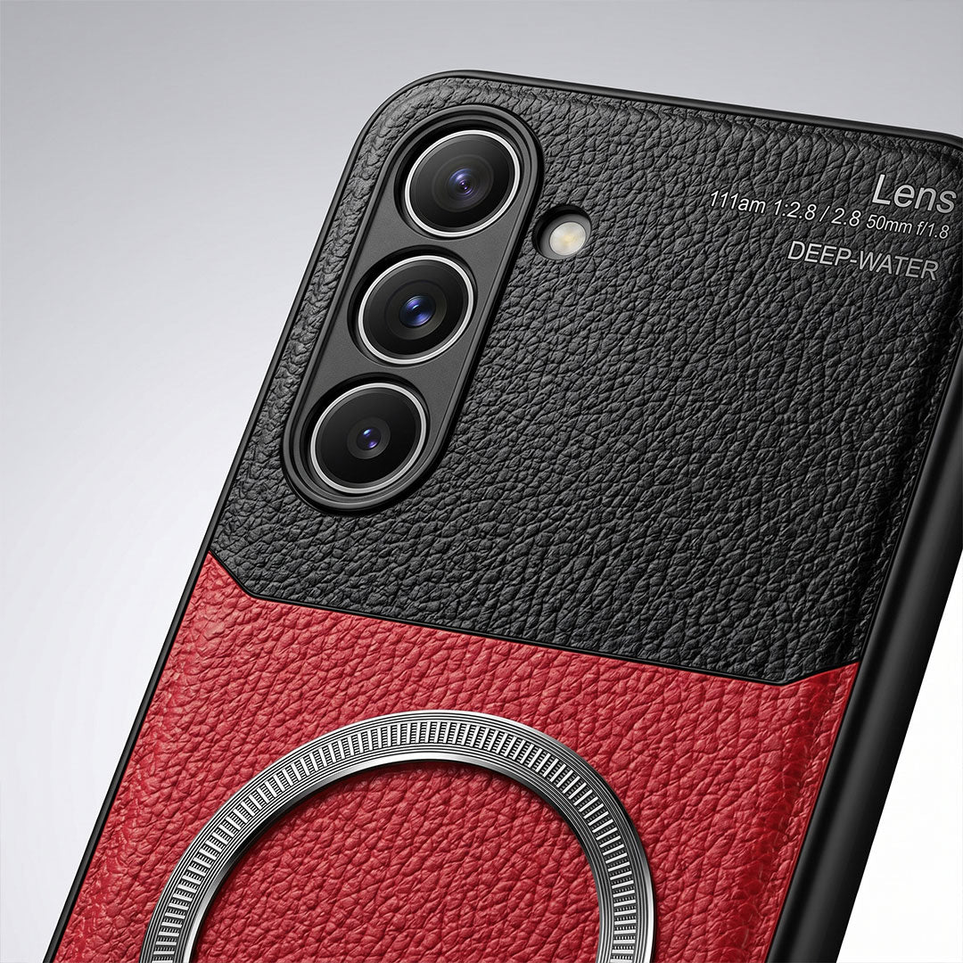 Samsung Galaxy A34 5G Premium Magsafe Magnetic Leather Lens Protective Case