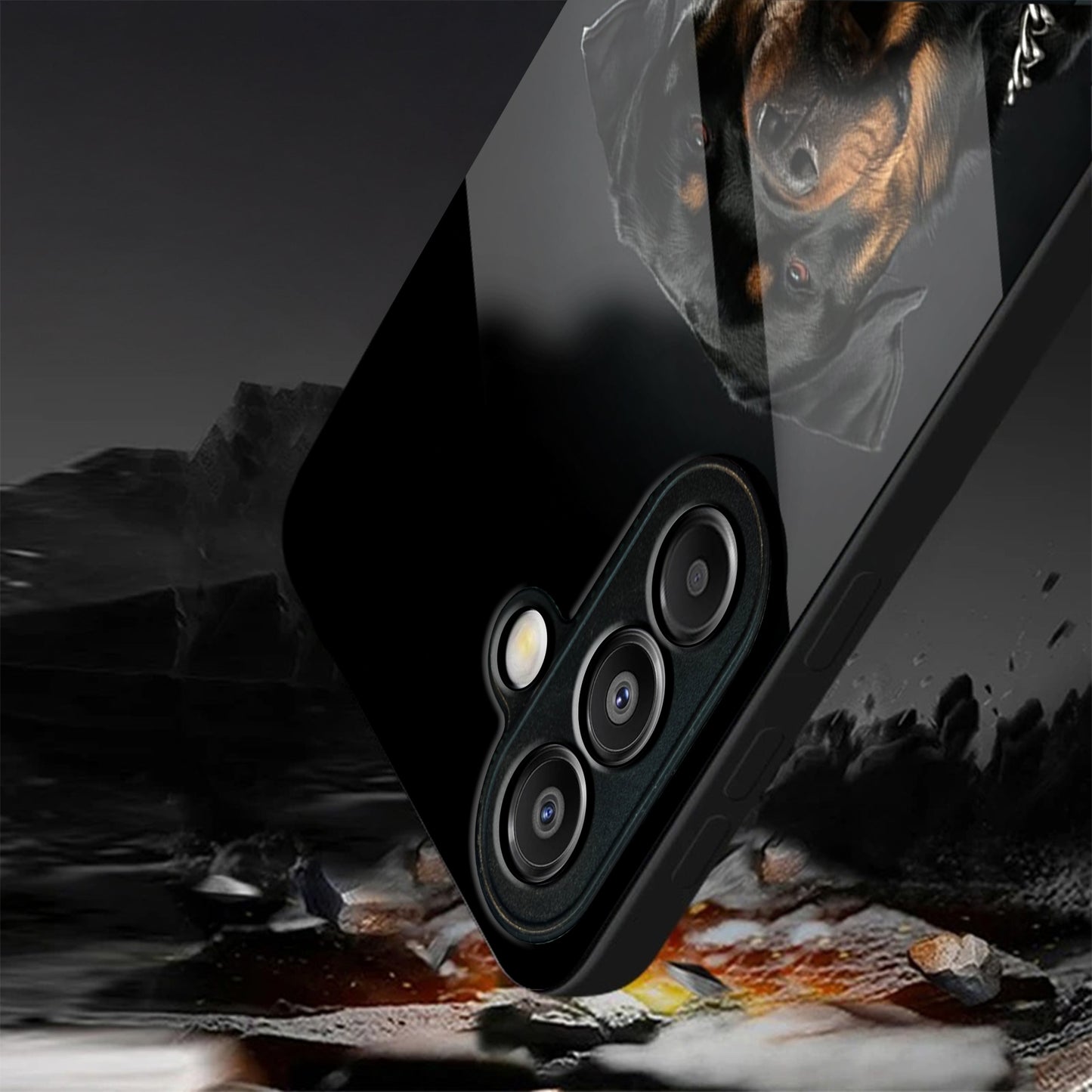 Samsung Galaxy A56 Premium Acrylic Shockproof Glass Back Case (Loyal Beast)