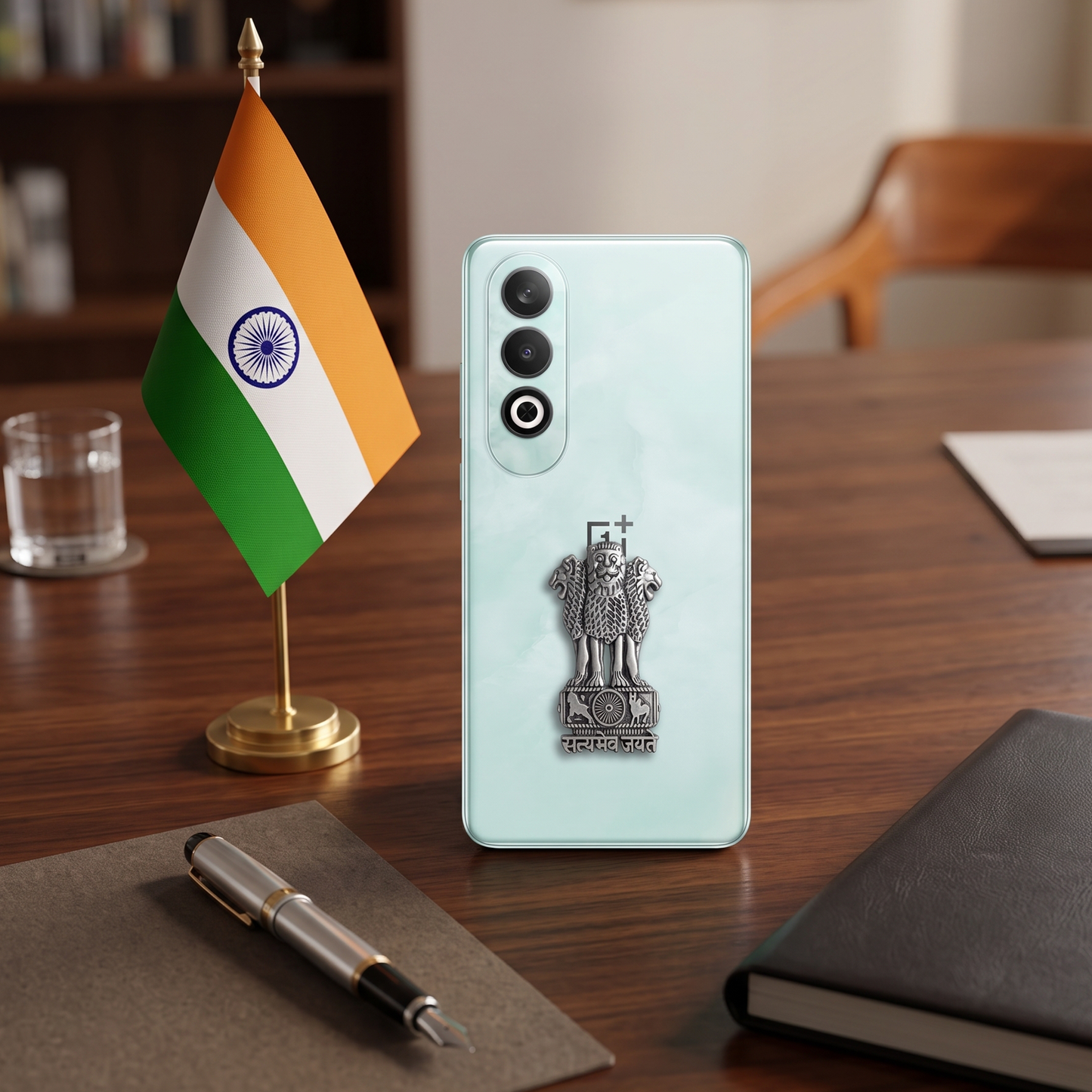 One Plus Nord CE4 5G Compatible Satyamev Jayate 3D Metal Emblem Sticker