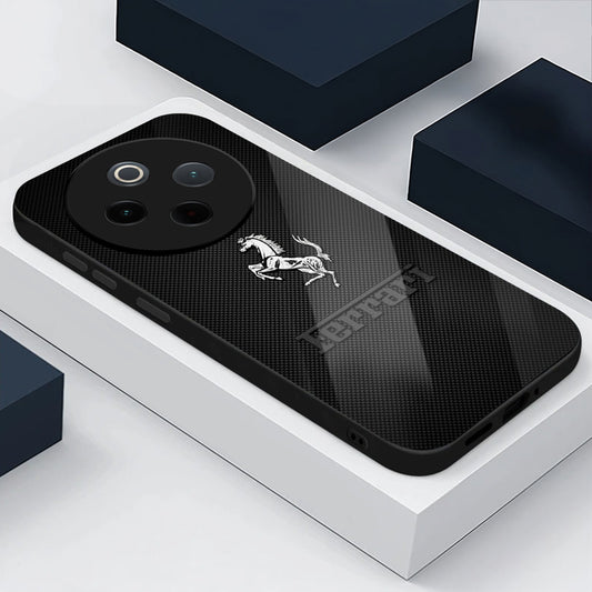 Vivo T4 5G Premium Acrylic Shockproof Glass Back Case (Ferrari Carbon Fiber)